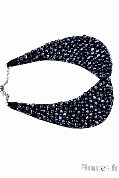 Collana di perle sfaccettate - 15 x 15 cm - blu notte